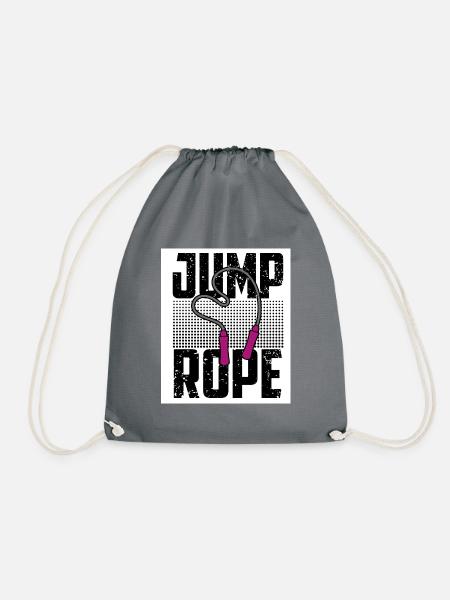 Jumping Rope Graphic Rope Jumping Rope Skipping Si - Turnbeutel - Grau