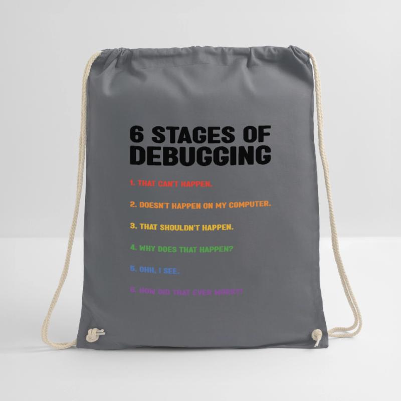 6 Stages Of Debugging Coder Programmer Software De Turnbeutel