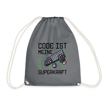 Code Ist Meine Superkraft Software Entwickler Code - Turnbeutel - Grau - Vorne