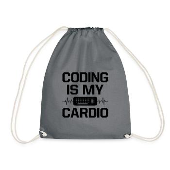 Coding Is My Cardio Programming Coder Computer Gee - Turnbeutel - Grau - Vorne