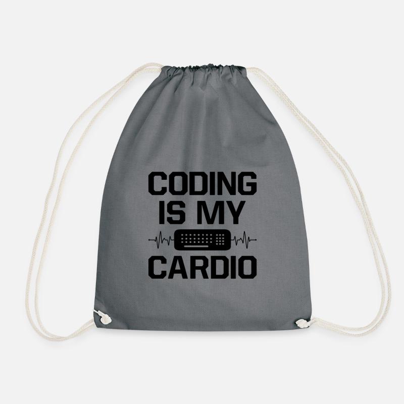 Coding Is My Cardio Programming Coder Computer Gee - Turnbeutel - Grau