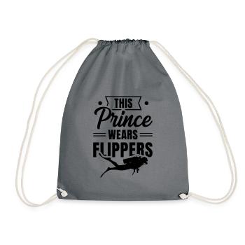 This Prince Wears Flippers Diver Scuba Diver Divin - Turnbeutel - Grau - Vorne