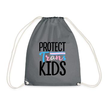 Protect Trans Kids Lgbtq Rainbow Pride Diversity Q - Turnbeutel - Grau - Vorne