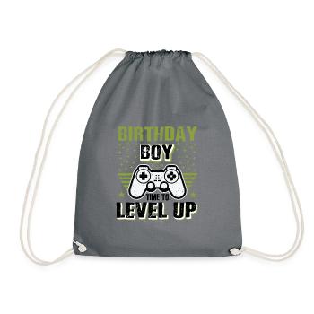 Birthday Boy Time To Level Up Video Games Online G - Turnbeutel - Grau - Vorne