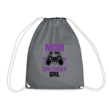 Mom Of The Birthday Girl Video Game Player Gaming - Turnbeutel - Grau - Vorne