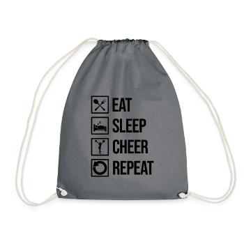 Eat Sleep Cheer Repeat Cheerleading Cheerleader Gy - Turnbeutel - Grau - Vorne