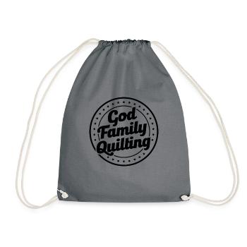 God Family Quilting Knitting Crocheting Sewing Bal - Turnbeutel - Grau - Vorne