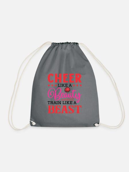 Cheer Like A Beauty Train Like A Beast Cheerleadin - Turnbeutel - Grau