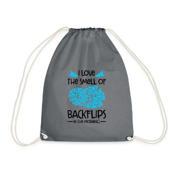 I Love The Smell Of Backflip In The Morning Gymnas - Turnbeutel - Grau - Vorne