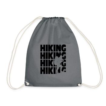 Retro Graphic Hiking Hiker Mountaineering Trekking - Turnbeutel - Grau - Vorne