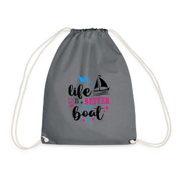 Life Is Better On The Boat Sailboat Captain Sailin - Turnbeutel - Grau - Vorne