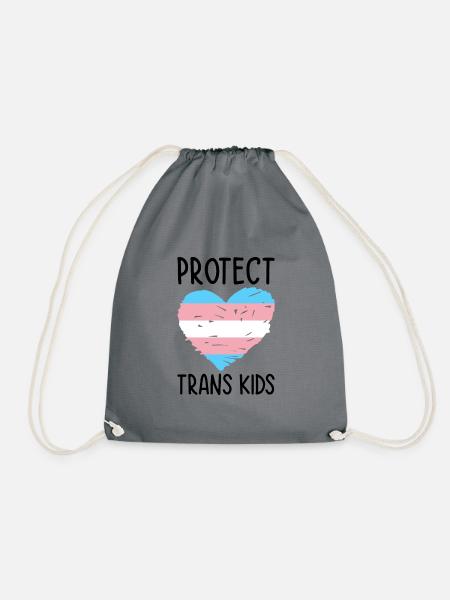Protect Trans Kids Lgbtq Rainbow Pride Diversity Q - Turnbeutel - Grau