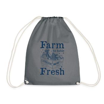 Farm To Table Fresh Graphic Tractor Tractor Drivin - Turnbeutel - Grau - Vorne