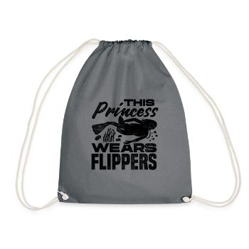 This Prince Wears Flippers Diver Scuba Diver Divin - Turnbeutel - Grau - Vorne