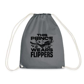 This Prince Wears Flippers Diver Scuba Diver Divin - Turnbeutel - Grau - Vorne