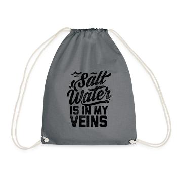 Salt Water Is In My Veins Scuba Diver Diving Snork - Turnbeutel - Grau - Vorne