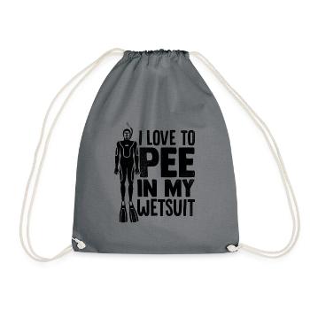 I Love To Pee In My Wetsuit Scuba Diver Diving Sno - Turnbeutel - Grau - Vorne