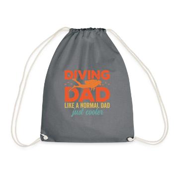 Diving Dad Scuba Diver Underwater Snorkeling Divin - Turnbeutel - Grau - Vorne