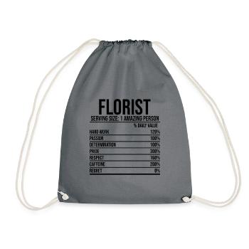 Florist Serving Size 1 Graphic Amazing Person Gard - Turnbeutel - Grau - Vorne