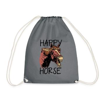 Happy Horse Graphic Horse Lover Equestrian Rider H - Turnbeutel - Grau - Vorne