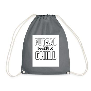 Futsal And Chill Football Player Indoor Soccer Foo - Turnbeutel - Grau - Vorne