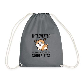 Introverted But Willing To Discuss Guinea Pigs Ani - Turnbeutel - Grau - Vorne