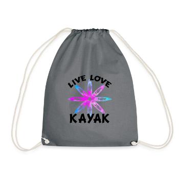 Live Love Kayak Kayaking Rowing Rower Canoe Rower - Turnbeutel - Grau - Vorne