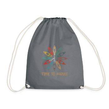 Time To Paddle Canoe Kayaking Rowing Rower Paddlin - Turnbeutel - Grau - Vorne