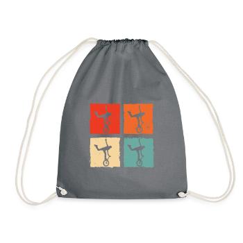 Retro Graphic Gymnast Gymnastics Acrobat Acrobatic - Turnbeutel - Grau - Vorne
