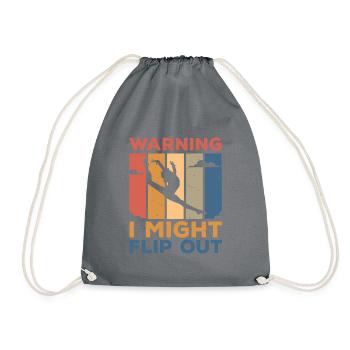 Warning I Might Flip Out Gymnastics Gymnast Acroba - Turnbeutel - Grau - Vorne