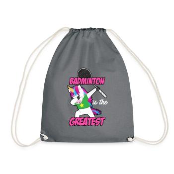 Badminton Is The Greatest Badminton Player Shuttle - Turnbeutel - Grau - Vorne