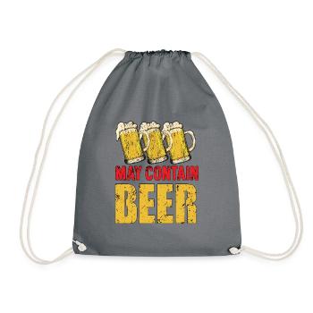 May Contain Beer Homebrewing Craftbeer Brewery Bre - Turnbeutel - Grau - Vorne