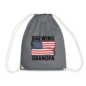 Grandpa Graphic Homebrewing Winemaking Brewery Cra - Turnbeutel - Grau - Vorne