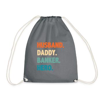 Husband Daddy Banker Hero Finance Bookkeeper Cashi - Turnbeutel - Grau - Vorne