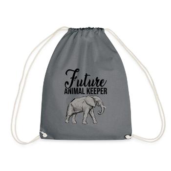 Future Animal Keeper Animal Lover Zoo Keeper Zoolo - Turnbeutel - Grau - Vorne