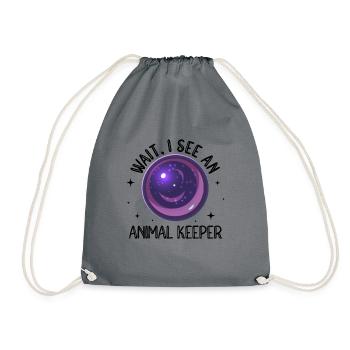 Wait I See An Animal Keeper Animal Lover Zookeeper - Turnbeutel - Grau - Vorne