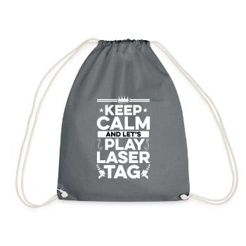 Keep Calm And Let's Play Lasertag Lasergame Player - Turnbeutel - Grau - Vorne