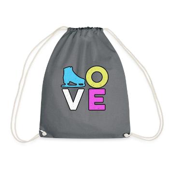 Love Graphic Ice Skating Figure Skater Ice Skater - Turnbeutel - Grau - Vorne