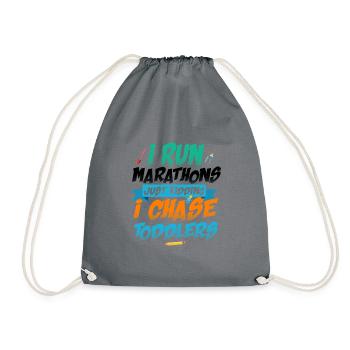 I Run Marathons Just Kidding I Chase Toddlers Baby - Turnbeutel - Grau - Vorne