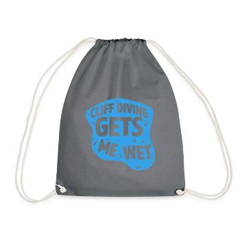 Cliff Diving Gets Me Wet Cliff Diver Base Jumping - Drawstring Bag - grey - Front
