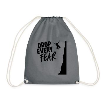 Drop Every Fear Cliff Diving Cliff Jumper Cliff Ju - Drawstring Bag - grey - Front