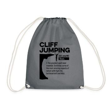Cliff Jumping Noun Definition Tombstoning Cliff Di - Drawstring Bag - grey - Front