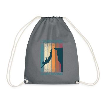 I Survived Cliff Diving Cliff Dive Cliff Jumping T - Drawstring Bag - grey - Front