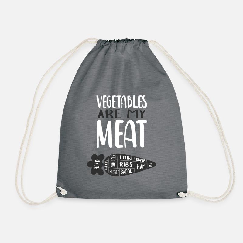 Gemüse ist mein Fleisch - Turnbeutel - Grau