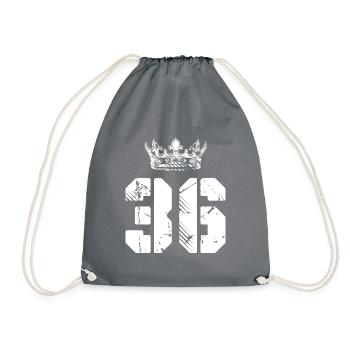 36 Number crown - Drawstring Bag - grey - Front