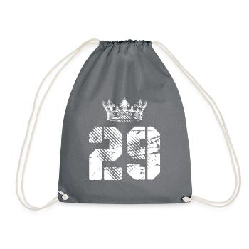 29 Zahl Krone - Turnbeutel - Grau - Vorne