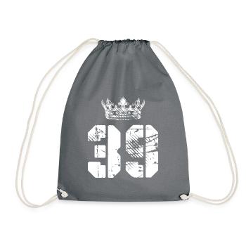 39 Number crown - Drawstring Bag - grey - Front