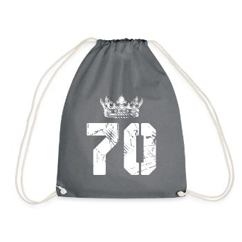 70 Number crown - Drawstring Bag - grey - Front