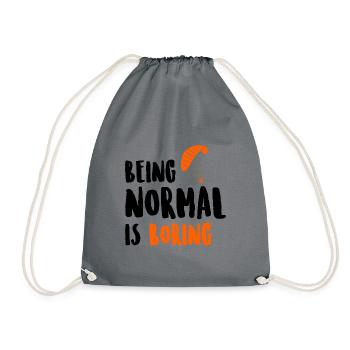 Being Normal Is Boring Parachute Paraglider Skydiv - Turnbeutel - Grau - Vorne