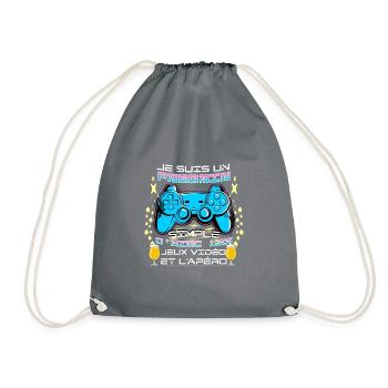 Maillot parrain gamer bière t-shirt idée cadeau - Sac de sport léger - gris - Devant